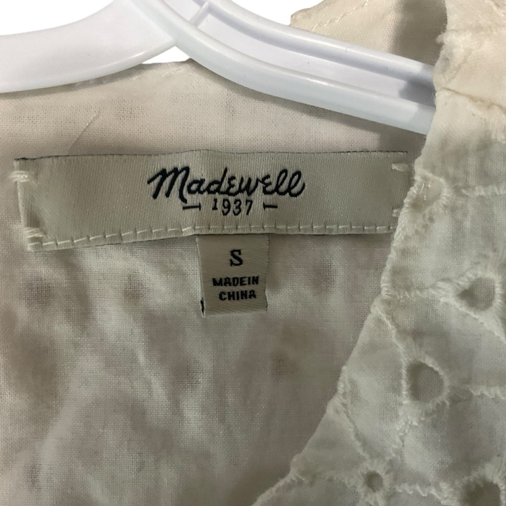 Madewell Eyelet Cotton Sleeveless Top White Size Small - Picture 7 of 7